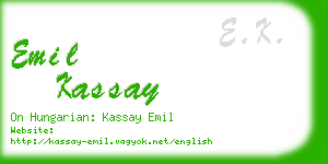 emil kassay business card